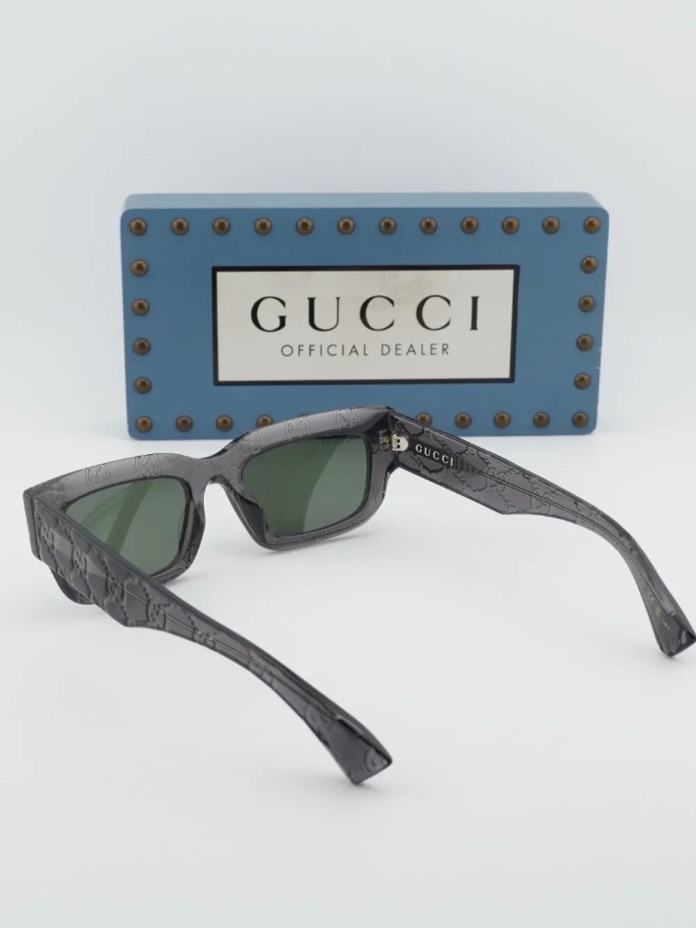 Gucci GG1838S 011 Rectangle Sunglasses - Grey with GG pattern - Picture 3 of 12